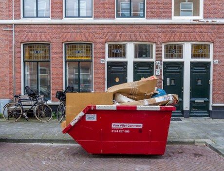 Residential area in Belmont with a placed skip bin