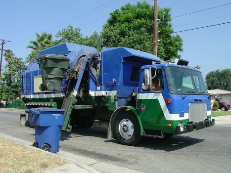 Construction site with organized waste clearance in Belmont